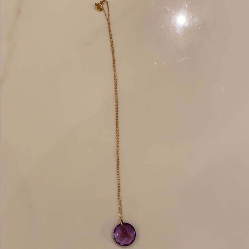 Quartz monogram A necklace